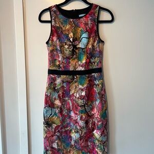 ANTONIO MELANI Colorful Floral Midi Dress